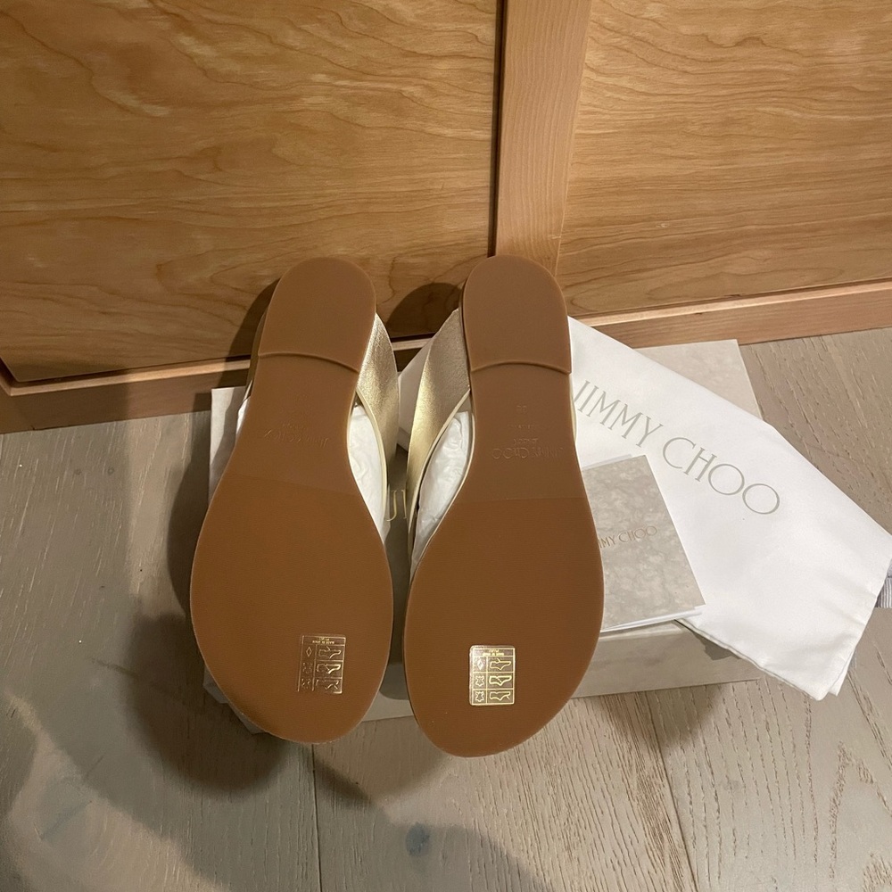 Jimmy Choo Leather Flat Sandals - Picture 3 of 3